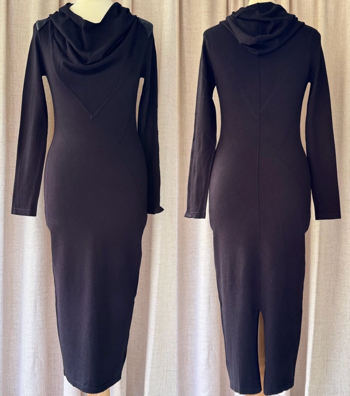 Morgan Vestiti: Taille S - Robe mi-mollet noir à capuche drapé fendue – Nuovo (secondo la descrizione) da Genève venduto da Reveur 2