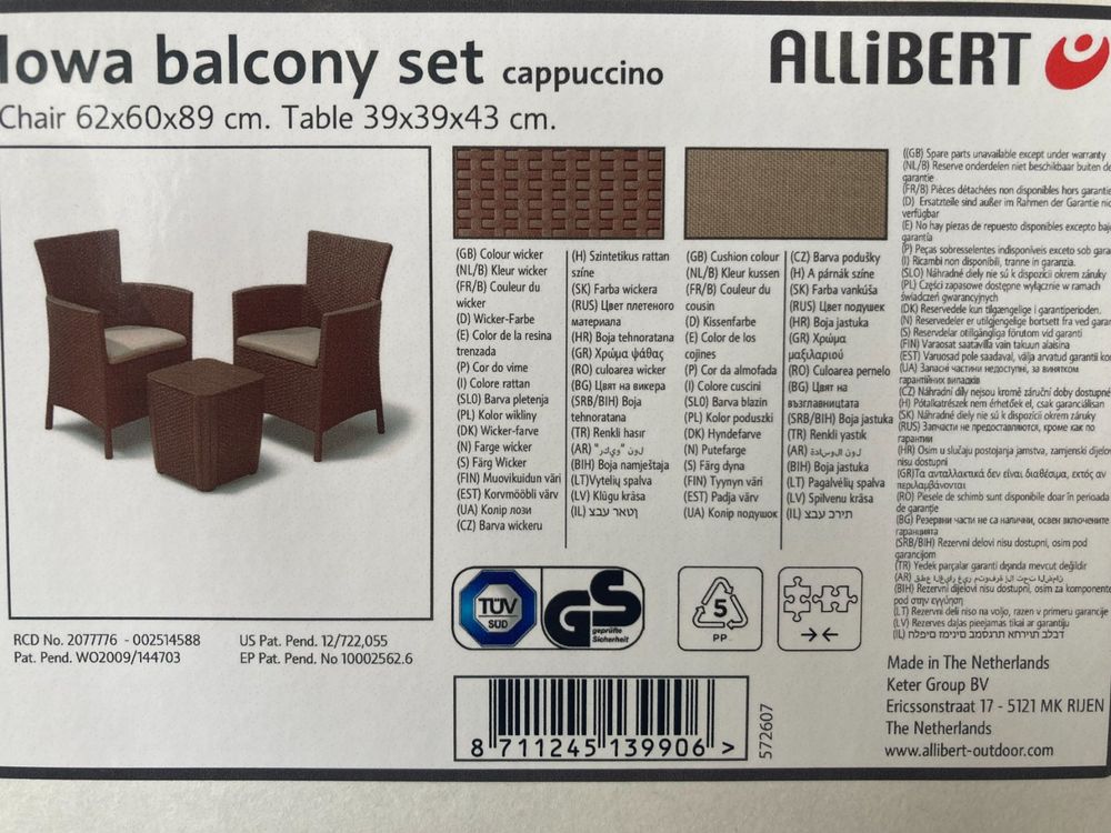 Balkon Set, GartenSet, TerrassenmöbelSet Kaufen auf Ricardo