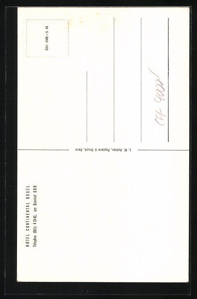 Cartoline postali: AK Basel, Hotel Continental, Am Bahnhof – Usato da Berlin venduto da bartko-reher 1