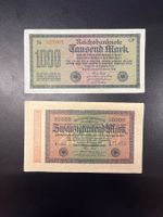 Reichsbanknote 1000 und 20000, Mark, 1922 und 1923
