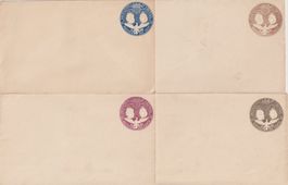 USA 1892: 4 Ganzsachen Couverts ungebraucht