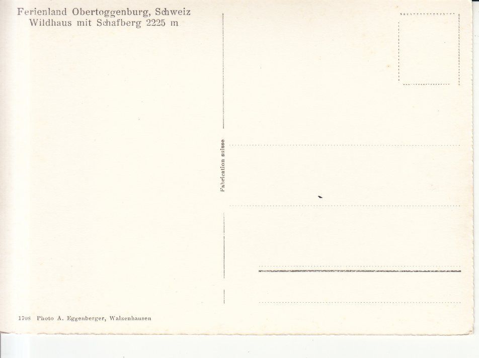 Cartoline postali: Wildhaus ca. 1940 – Usato da Bürglen TG venduto da StampGraf 1
