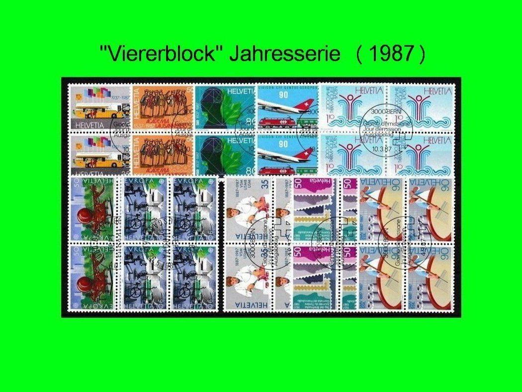 Tutti i francobolli: Viererblock "Jahres-Ausgabe 1987" – Nuovo (secondo la descrizione) da Dübendorf venduto da chiara48