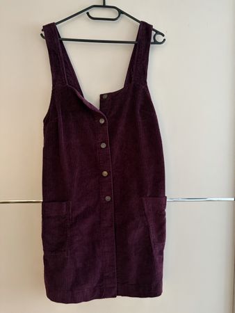 Latzkleid Cord, dunkelrot 