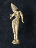 Antike Messing Türgriff, Figur, Göttin Lakshmi, Indien, Top!