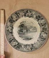 Assiette ancienne "Chillon", décor paysage suisse
