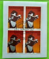 Briefmarken aus Liechtenstein 4 er Block mit Papier 