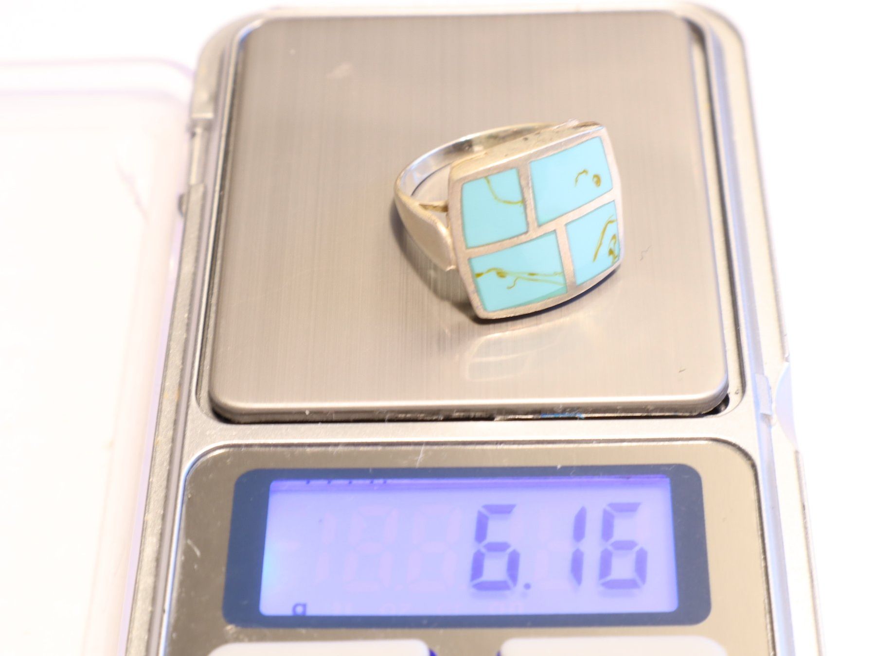 Anelli: Silberring mit Türkis Gr. 56 1/2 Vintage Statement Ring Boho – Usato da Baden venduto da TellsKuchenhaus 3