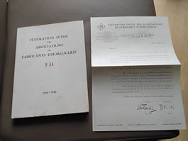 Federation suisse de fabricants D' horlogerie F.H. 1924 1949