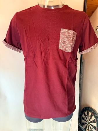 JACK & JONES, T-Shirt Kurzarm, Grösse L, Farbe Weinrot