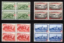Pro Patria 1944 Serie im 4er-Block ** postfrisch