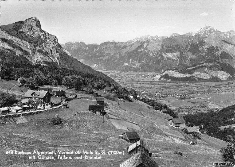 Vermol ob Mels SG // Kurhaus Alpenrösli Gonzen Falknis 1954 (Gebraucht ...