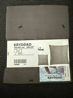 IKEA KRYDDAD Kissenbezug Grau Schwarz 50x50cm Handarbeit NEU