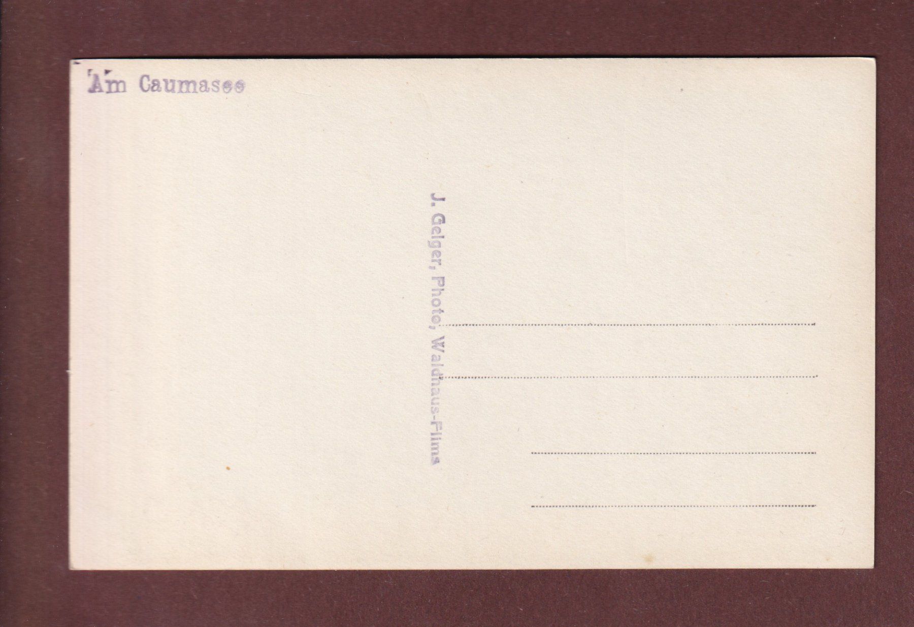 Cartoline postali: Am CAUMASEE – Usato da Pully venduto da nicecards-shop 1