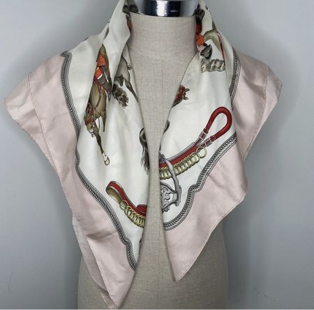 HERMES Seidentuch Reprise Carre 90 Philippe Ledoux rosa rot