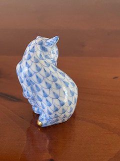 Herend Statuette: Katze Porzellanfigur Herend hellblau – Usato da Muri b. Bern venduto da dan_ss82 4