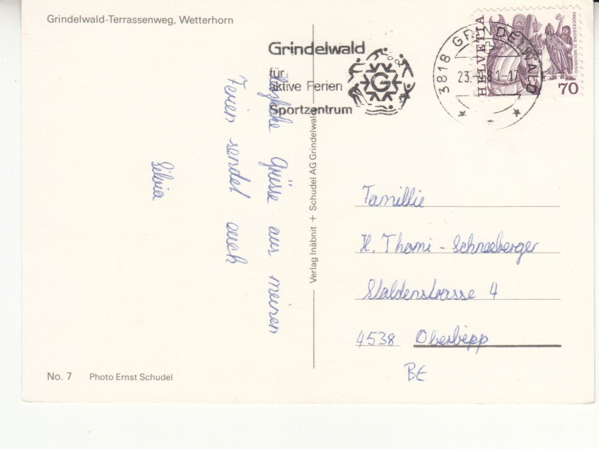 Ansichtskarten: Grindelwald 1981 – Gebraucht aus Bürglen TG von StampGraf 1