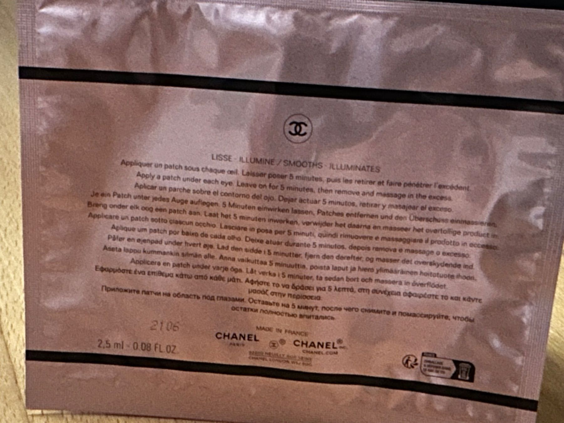 Chanel Soins du visage: Original Chanel Le Lift Eye Patch,2 Stück – Neuf avec emballage d'origine à Aarburg par flacon05 1