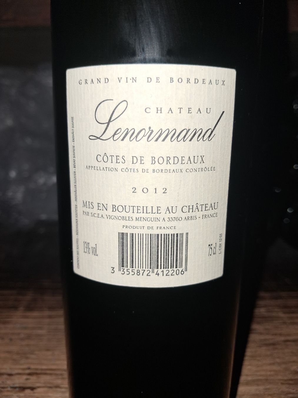 Wein: Château Lenormand Côtes de Bordeaux 2012 – Neu und originalverpackt aus Le locle von juliensaran 3