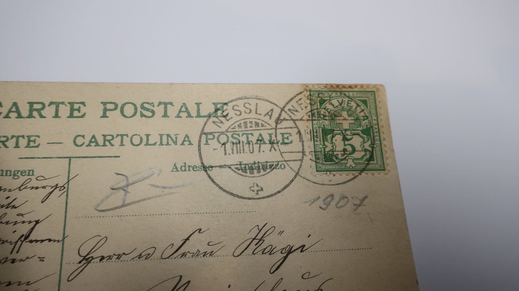 Cartoline postali: Gruss aus Nesslau Giesenfall  1907 – Usato da Cormoret venduto da Pascalll2001 4