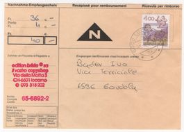 Nachnahme-Empfangsschein 1988 super Beleg