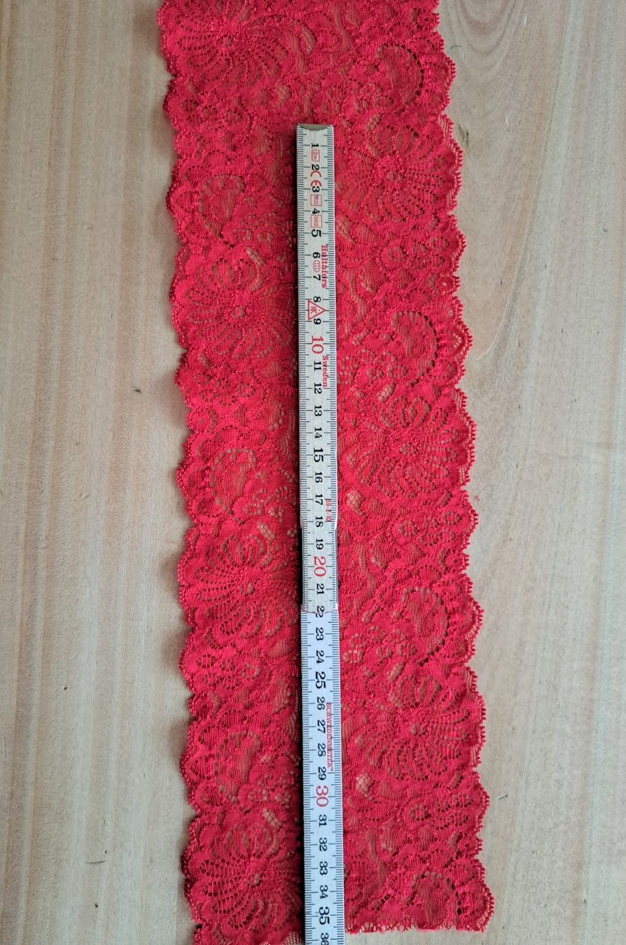 Tessuti: Elastische Spitze Rot Länge: 4 Meter      /   Nähen / Deko – Nuovo (secondo la descrizione) da Langendorf venduto da thesi246 1