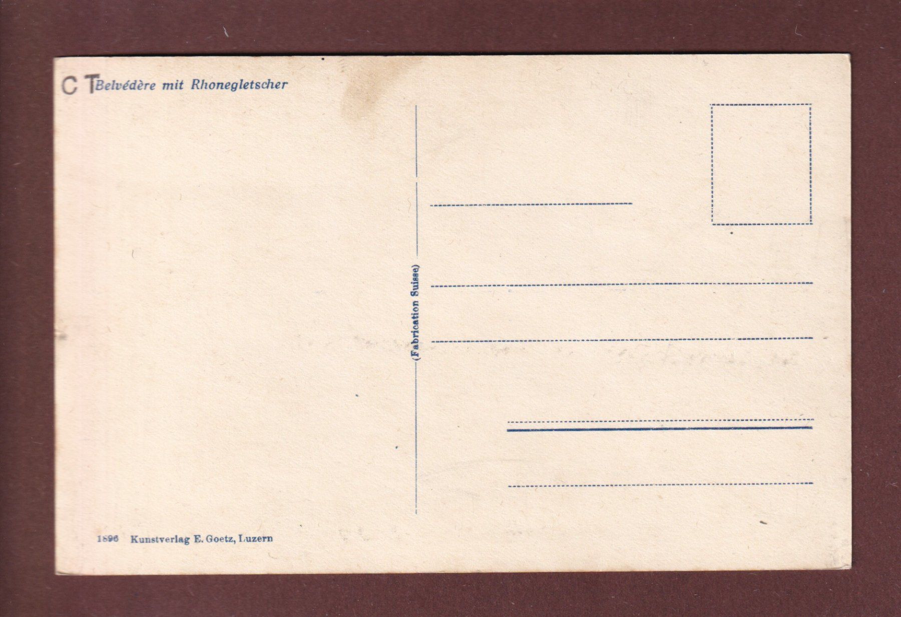 Cartoline postali: RHONEGLETSCHER - Hotel Belvédère – Usato da Pully venduto da nicecards 1