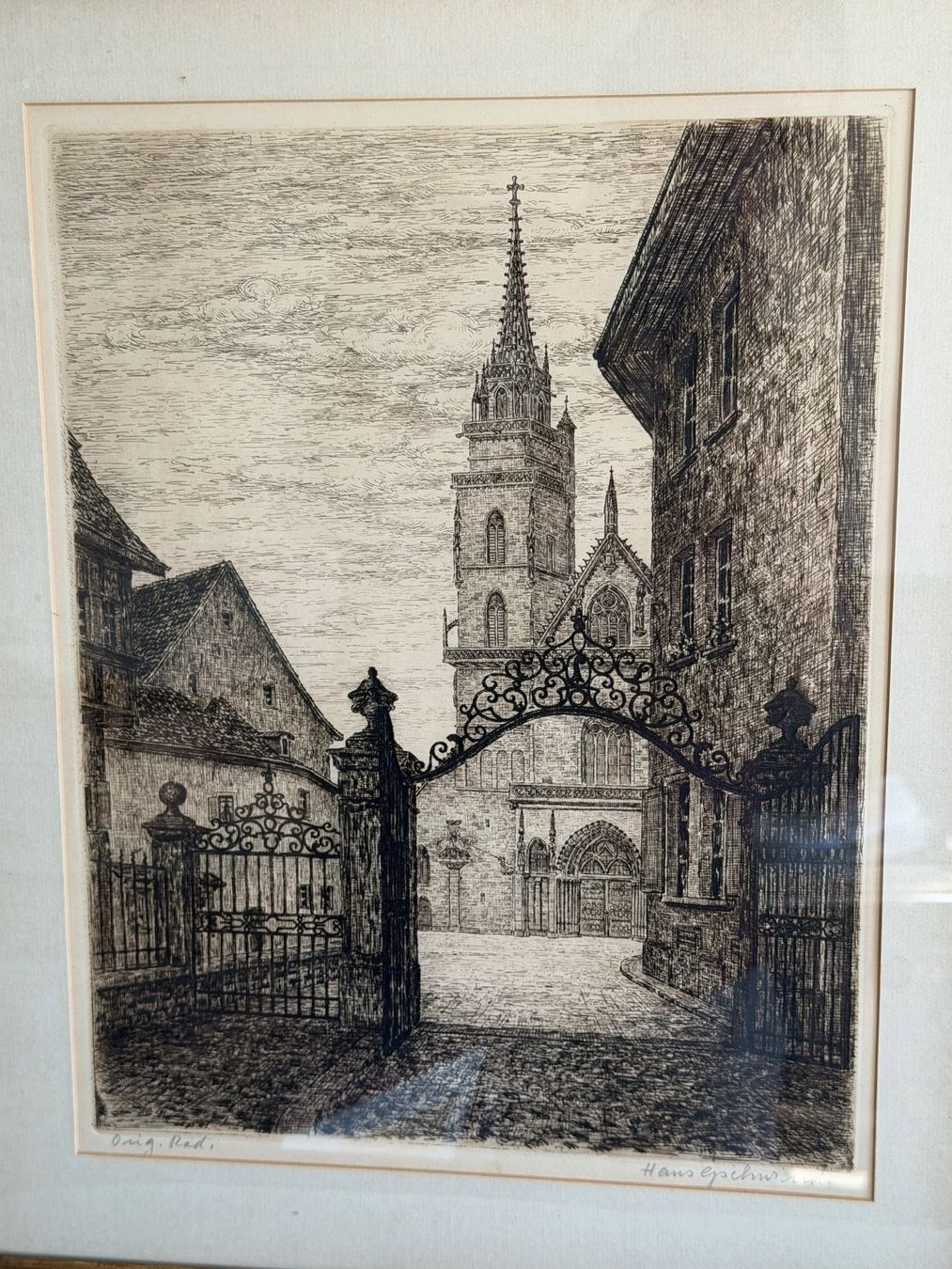 Dipinti: Hans Gschwind wunderschön originale Radierung – Usato da Basel venduto da PAUL_ART 1