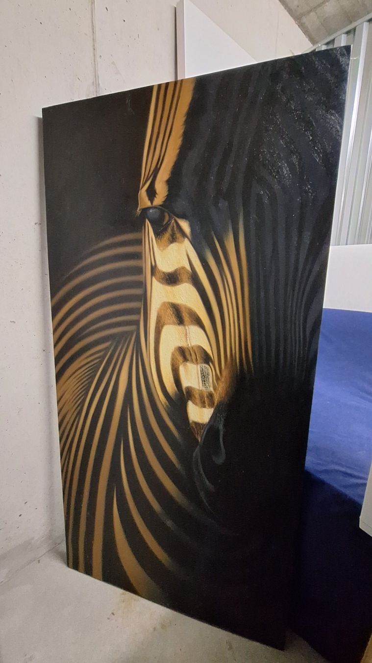 Poster & Bilder: Zebra Leinwand ca. 150x75 cm – Gebraucht aus Wettingen von clue