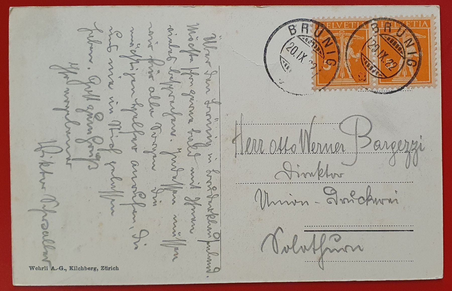 Cartoline postali: Burg-Kapelle, Lungern 1922 – Usato da Kreuzlingen venduto da Rschweiz1 1