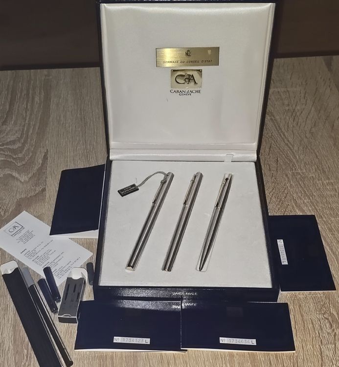 Lot De 5 Stylos Caran D'Ache Offerts Par Rolex - Cadeau D'agent Autorisé 2025 - Neuf En Boîte Métallique