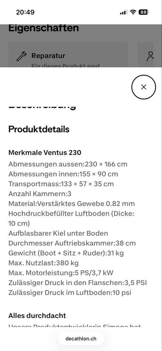 Decathlon Barche: Angel Schlauchboot 230 – Nuovo (secondo la descrizione) da Wetzikon ZH venduto da ald_5z8c 6