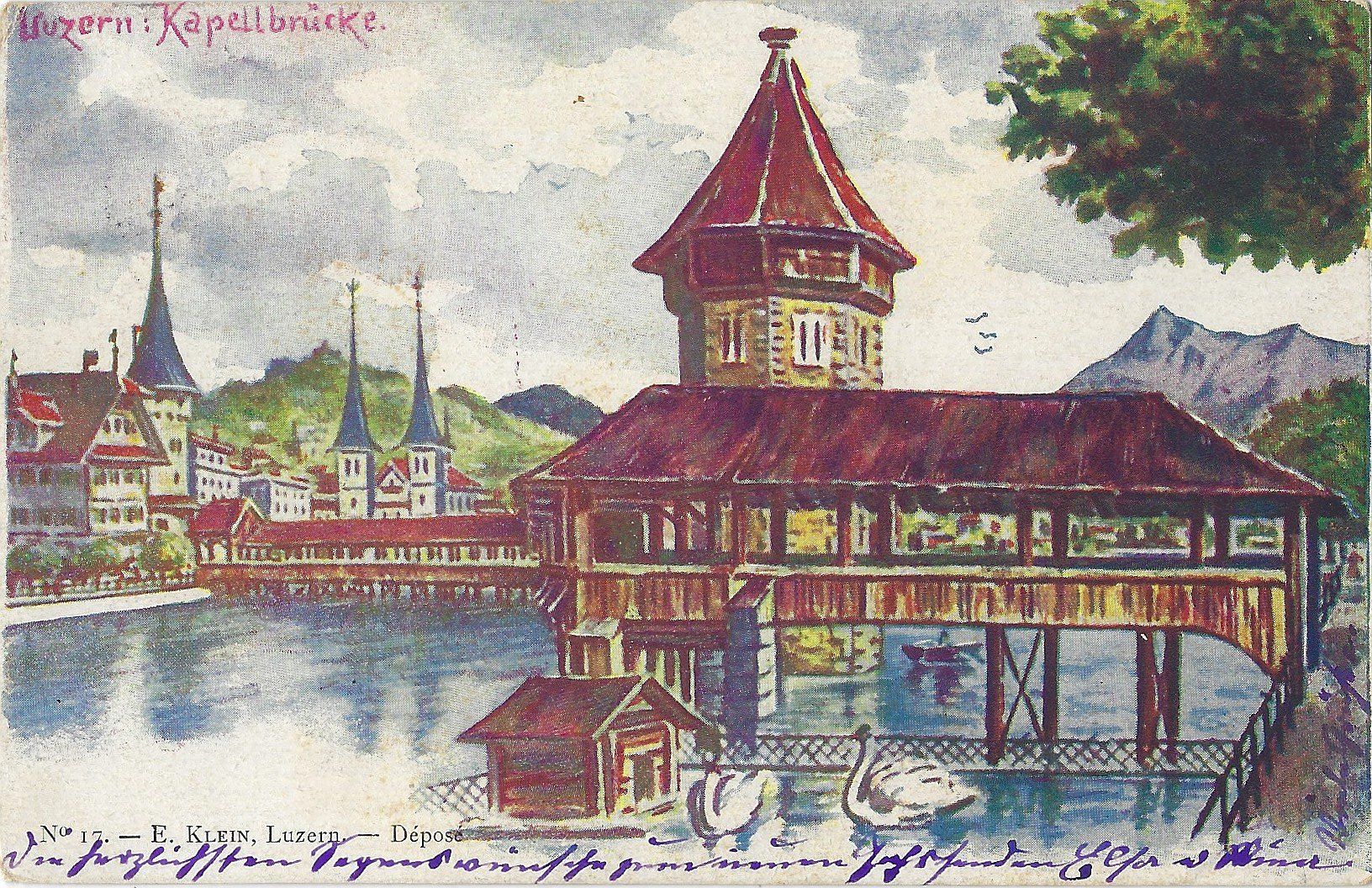 Cartoline postali: Luzern : Kapellbrücke – Usato da Bütschwil venduto da Jackson1A