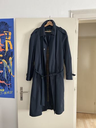 vintage Trench Coat Dunkelblau Grösse 52