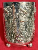 Antik Jugendstil Becher / Vase  WMF,Mohnblumendekor 1900