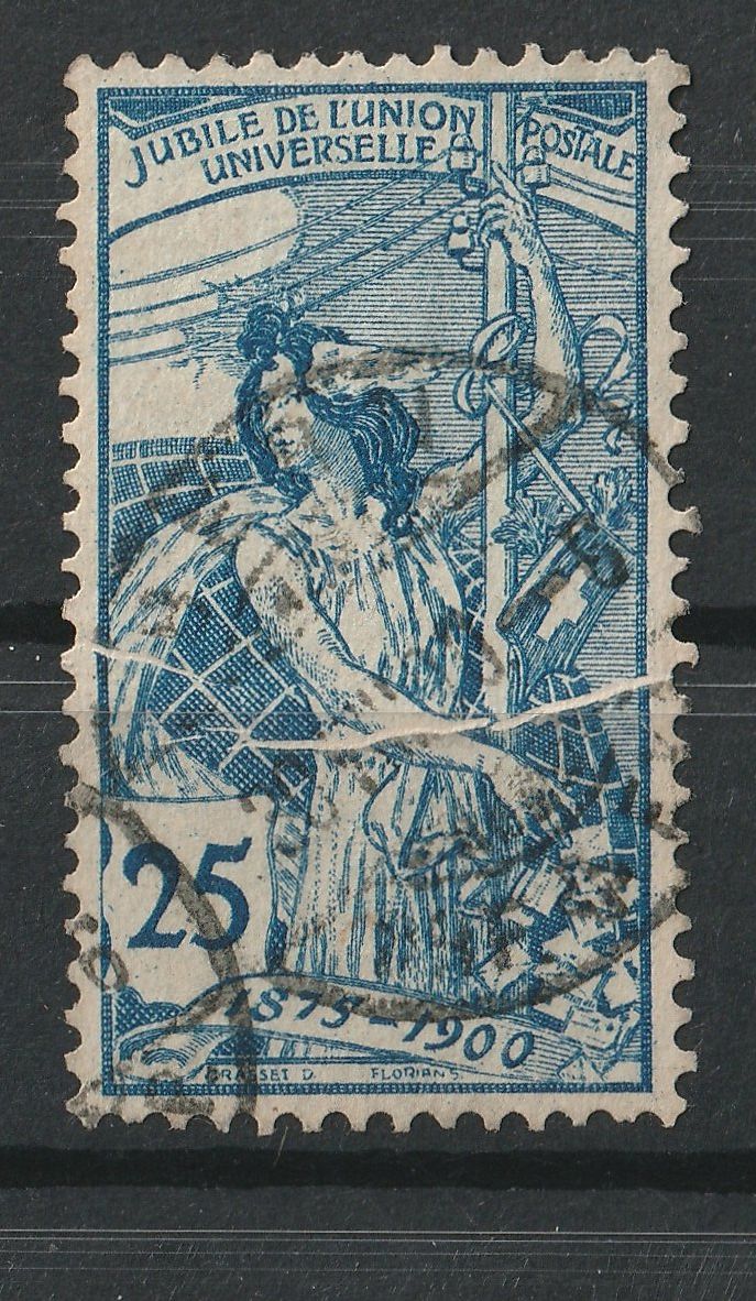 Alle Briefmarken: 79B    UPU 1900  Quetschfalte Feld 80 – Gebraucht aus Kradolf von Sibang2