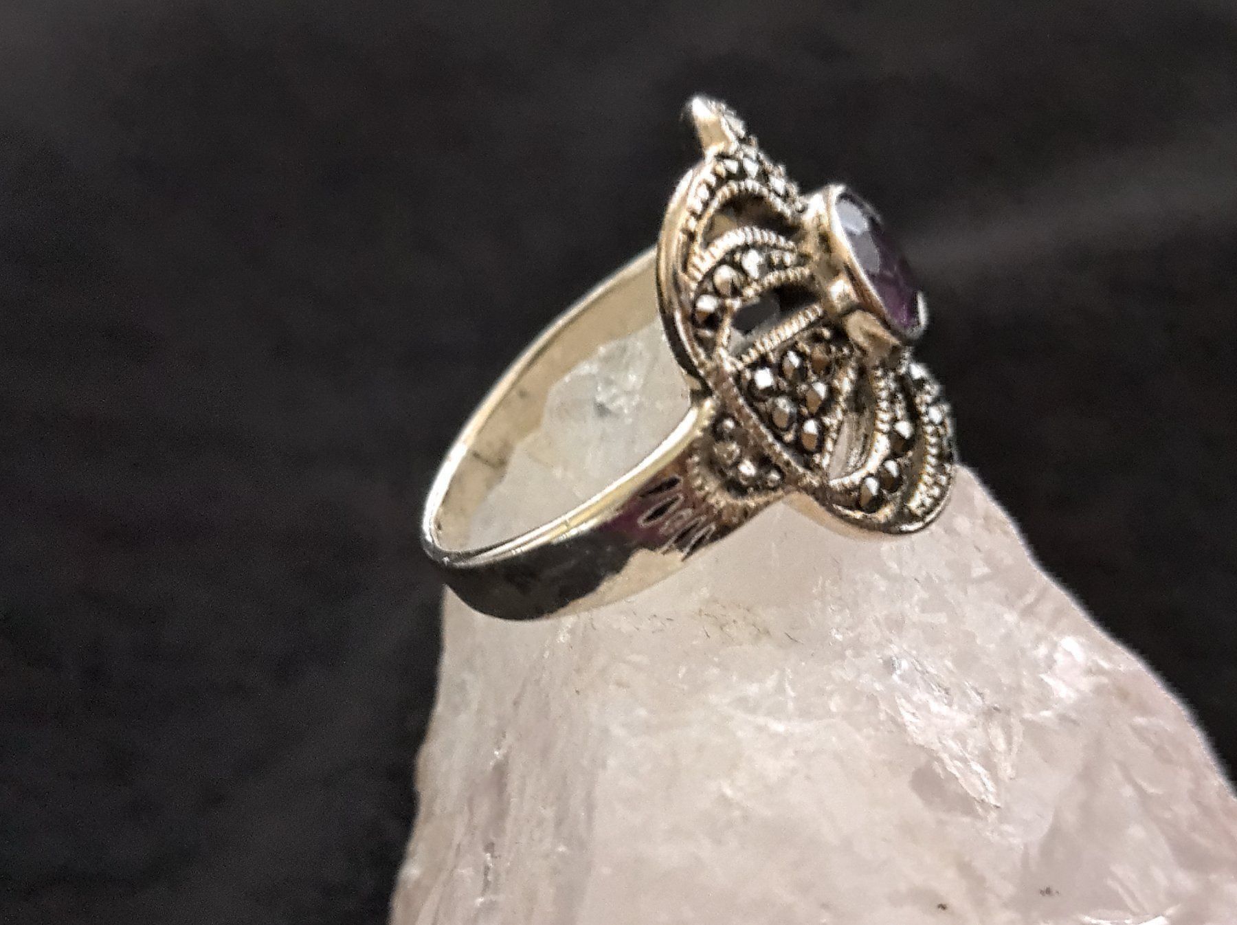 Anelli: Ring Silber 925 mit lila Stein – Usato da Istighofen venduto da Ringparadies 2
