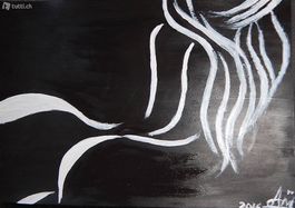 Nudo donna bianco nero dipinto moderno o