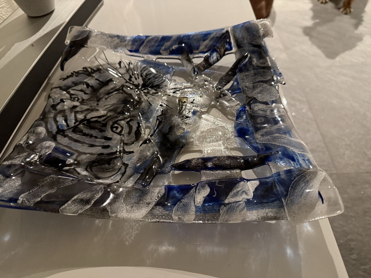 Bicchieri: Glasschale Tigerkopf, Handarbeit, einzigartig, – Usato da Schüpfen venduto da Manuk007 3