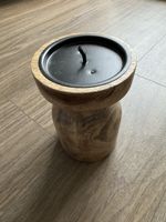 🕯️BLACK AND BROWN WOODEN CANDLE HOLDER🕯️