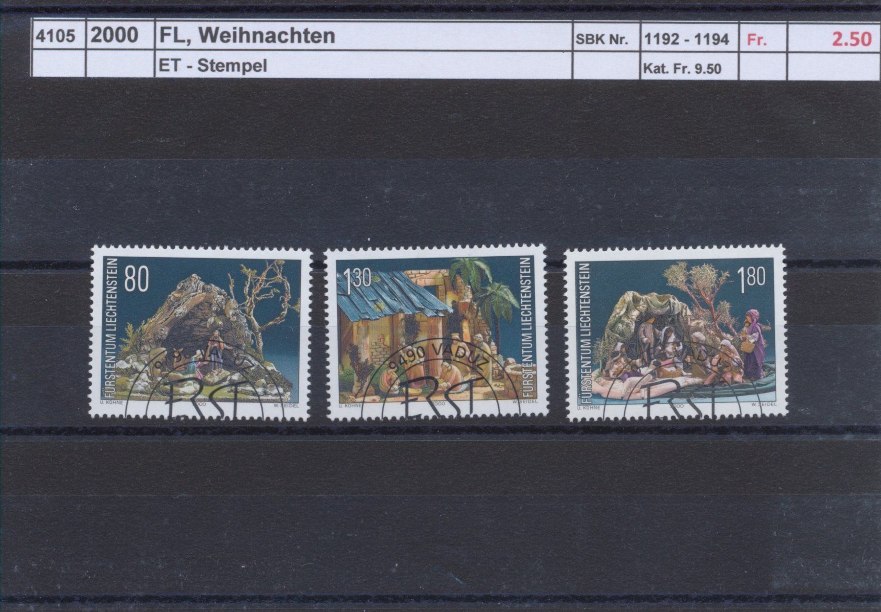 Tutti i francobolli: 2000 FL, "Weihnachten", ET - Stempel – Usato da Winterthur venduto da Zupogeru