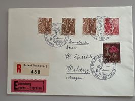 1948 Tag d. BF Exp. 3xNr. 206 farbdiv. +288+J127 Mischfrank.