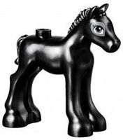 Lego 11241pb03 Black Horse, Friends, Foal / schwarzes Fohlen