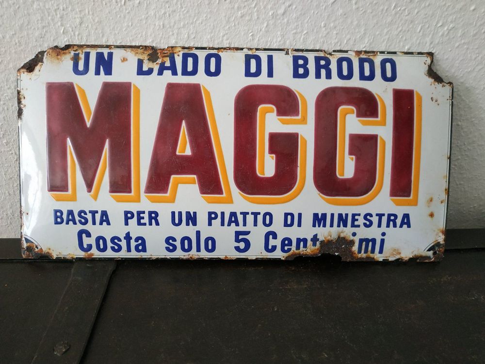 Plaque émaillée, Potages Maggi. - Acier