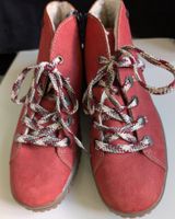 RIEKER : Chaudes low boots / ankle boots rouges Lagenlook 39