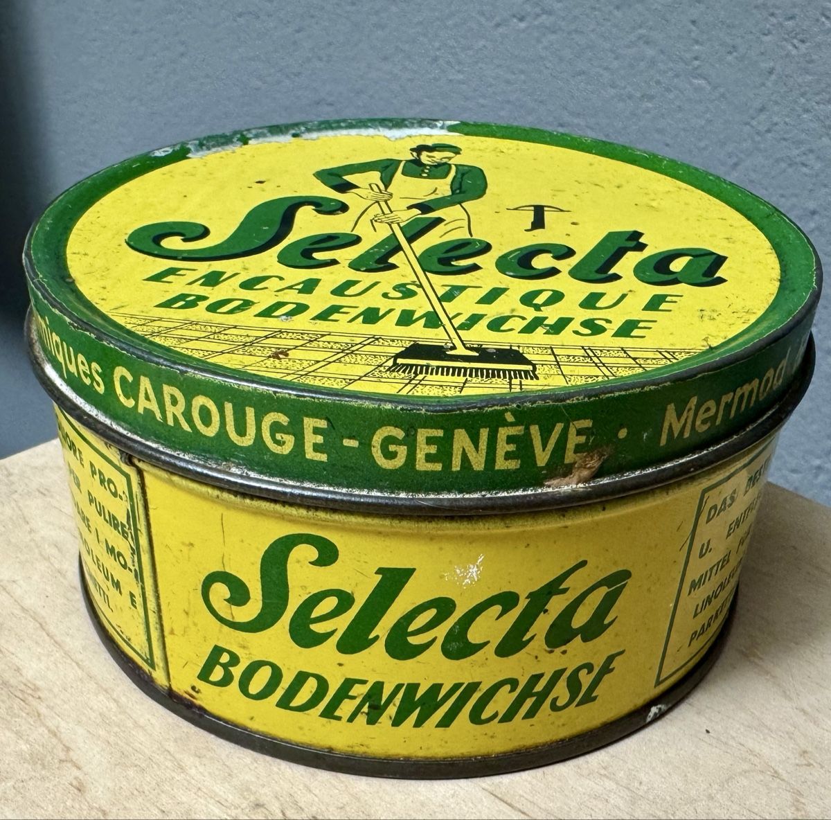Barattoli: Alte Blechdose SELECTA Bodenwichse Mermod & Co. – Usato da Rothrist venduto da Luckywinner 1