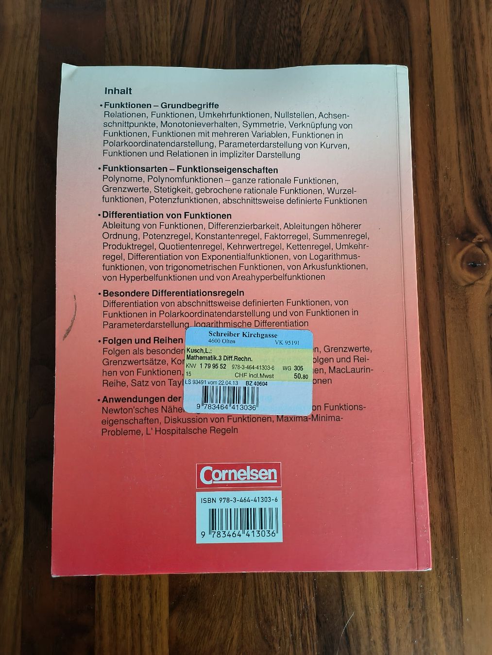 Bücher: Kusch Mathematik, Bände 1-4: Arithmetik, Geometrie, Analysis – Gebraucht aus Olten von MattRed 6