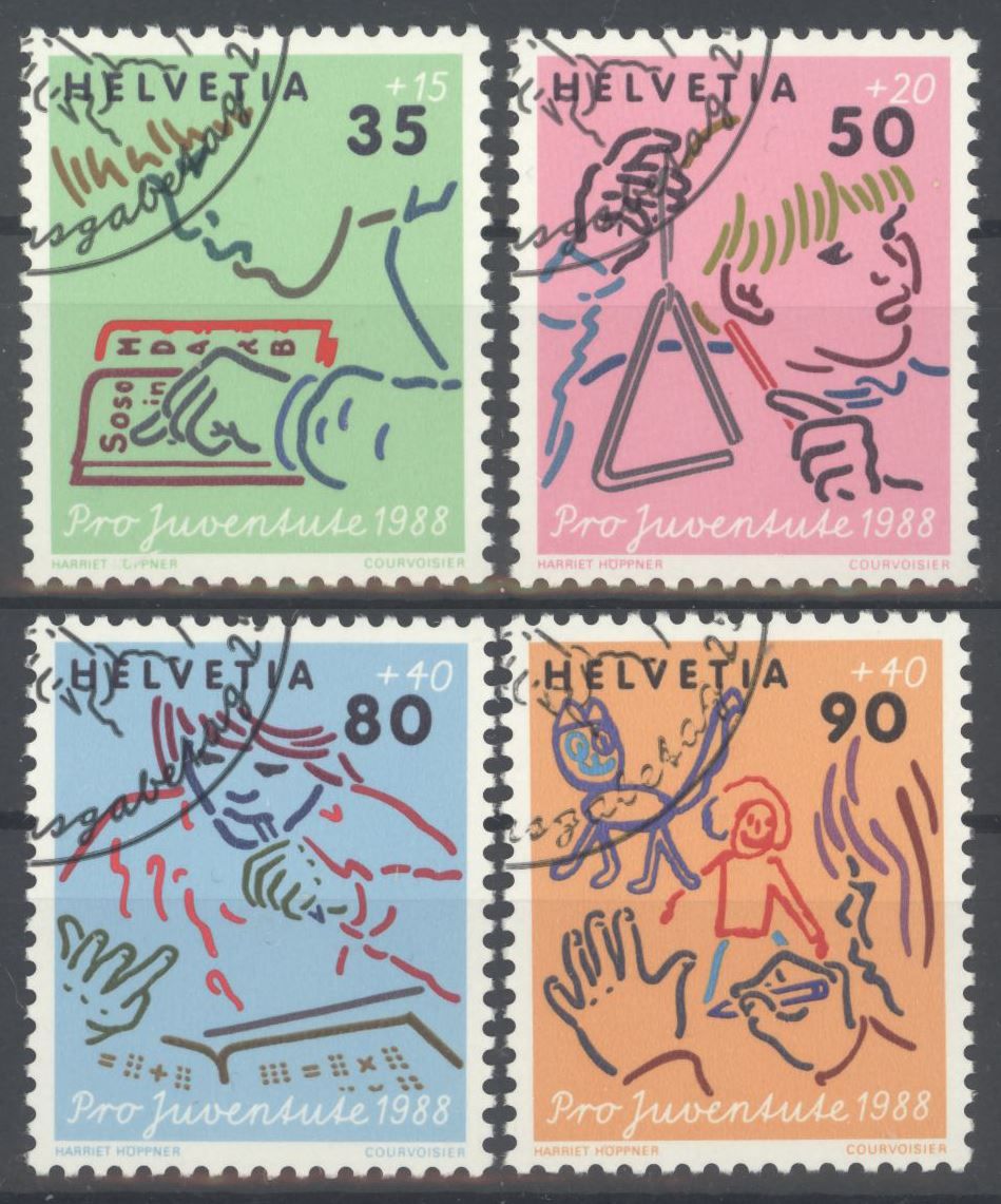 Alle Briefmarken: 1988, Pro Juventute, ET, gummiert – Gebraucht aus Willisau von Vollstempel