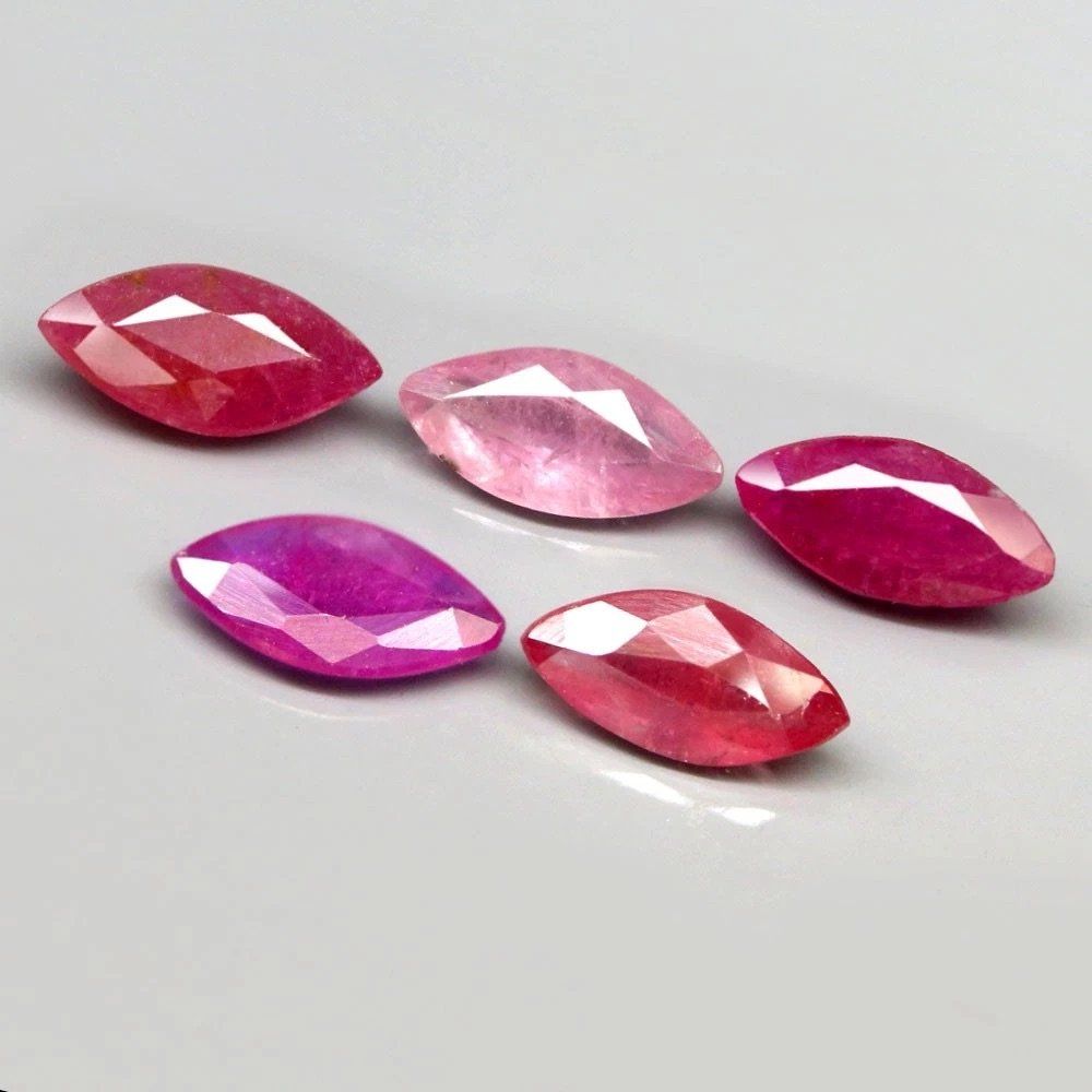 Pietre preziose: Natural Ruby - 6 x 3 mm - 1.42 ct - 5 Pcs – Nuovo (secondo la descrizione) da Zürich venduto da Yoohooz 2
