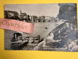 1940 Basel. Mittlere Rheinbrücke u. Martinskirche